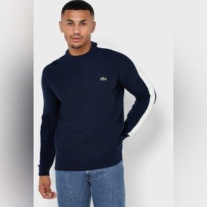 Lacoste Men’s Navy Blue/White Crew Neck Sweater. Size Large